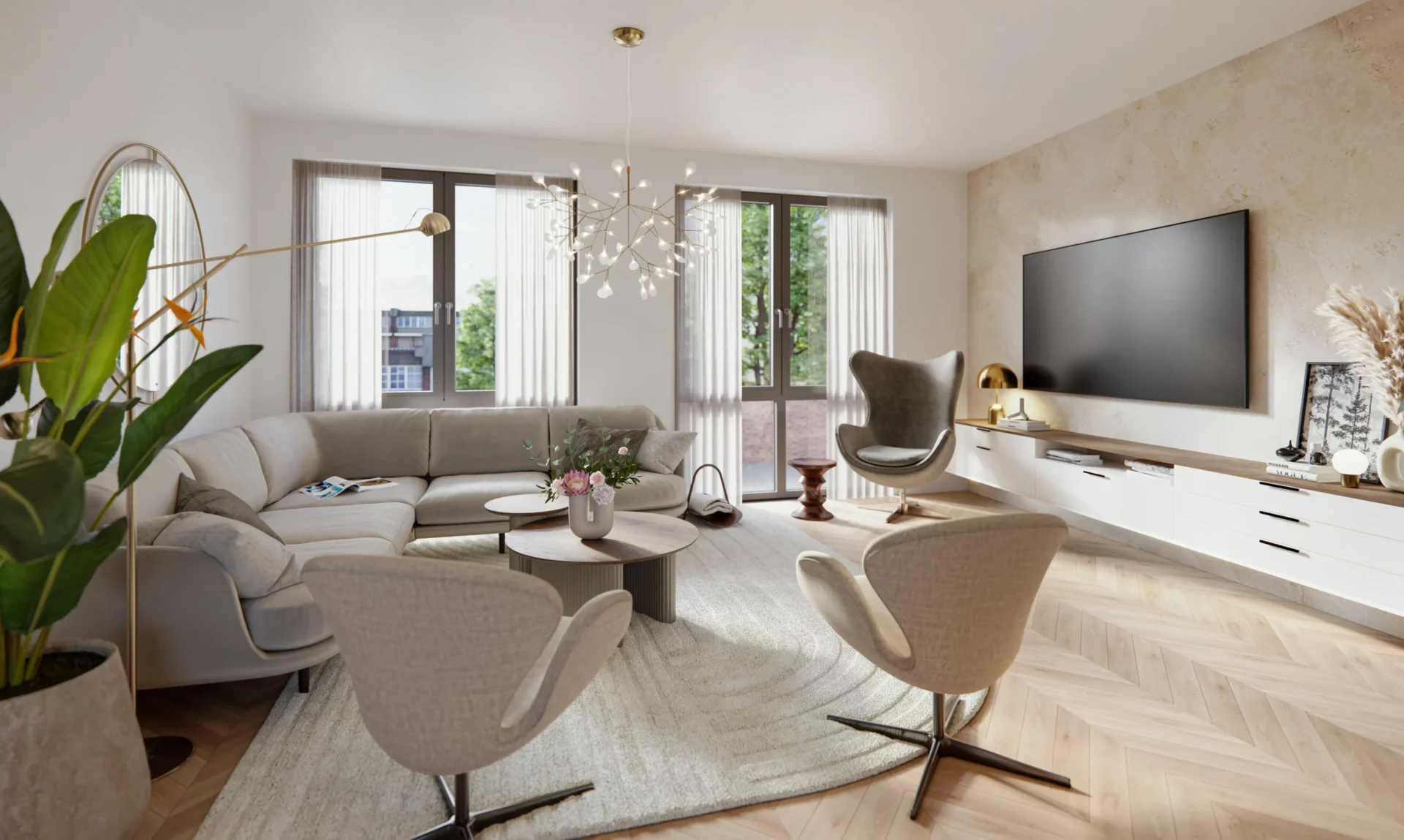 Impressie woonkamer Hof van Nieuwland