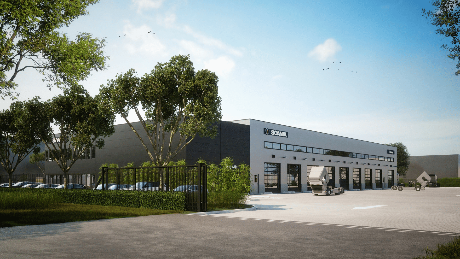 Nieuwbouw bedrijfshuisvesting Scania in Duiven, gerealiseerd door Remmers Bouwgroep in samenwerking met Next Level Development